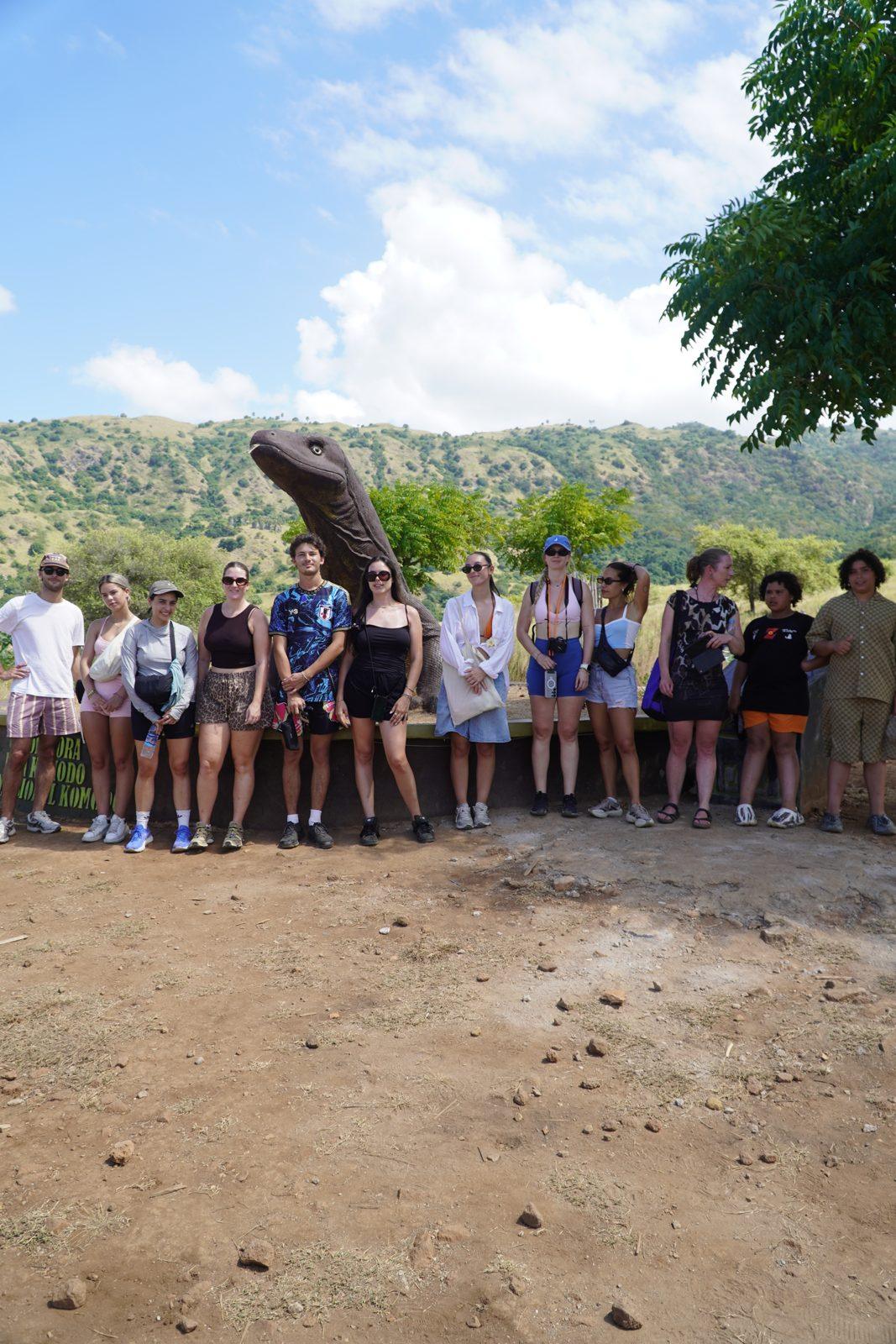 Komodo – group standing on savanna, dry hills (Real photo from a KEXI trip)