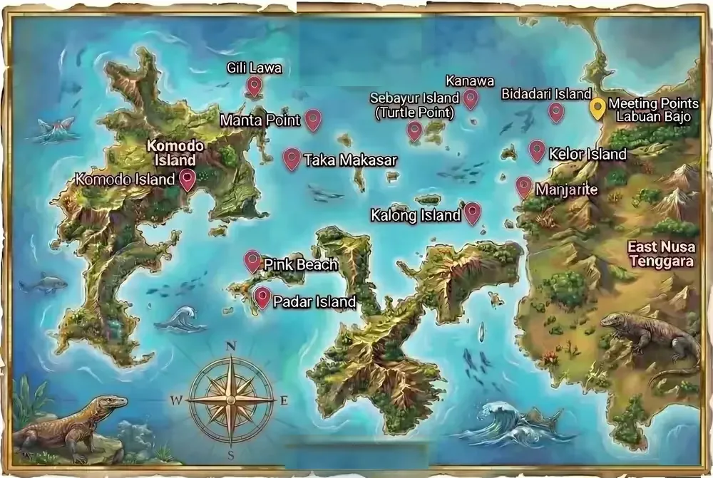 Komodo National Park map